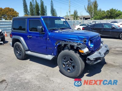 Czwarte zdjęcie samochodu z boku: 2018 JEEP WRANGLER SPORT VIN:1C4GJXAG2JW280163 - miniatura