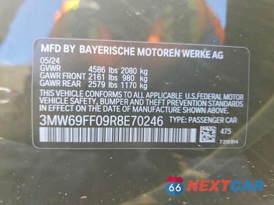 Zdjęcie 12 z 12 samochodu: 2024 BMW 330I VIN:3MW69FF09R8E70246 - miniatura