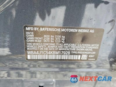 Zdjęcie 12 z 12 samochodu: 2019 BMW 430I GRAN COUPE VIN:WBA4J1C54KBM17928 - miniatura