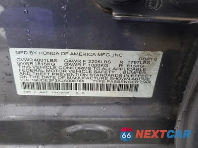 Zdjęcie 12 z 12 samochodu: 2018 ACURA ILX BASE WATCH PLUS VIN:19UDE2F3XJA008765 - miniatura