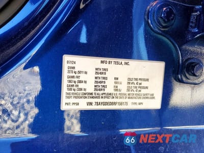 Zdjęcie 14 z 14 samochodu: 2024 TESLA MODEL Y VIN:7SAYGDED8RF156175 - miniatura