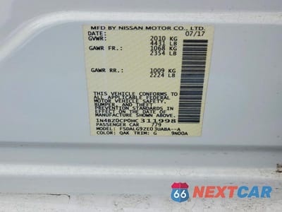 Zdjęcie 12 z 12 samochodu: 2017 NISSAN LEAF SL VIN:1N4BZ0CP0HC311998 - miniatura
