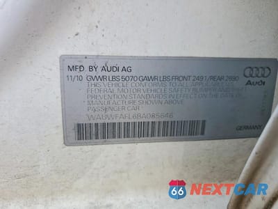 Zdjęcie 12 z 12 samochodu: 2011 AUDI A4 PREMIUM PLUS VIN:WAUWFAFL6BA085646 - miniatura