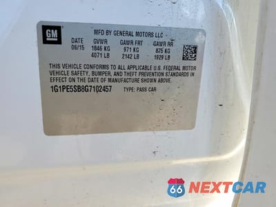 Zdjęcie 12 z 13 samochodu: 2016 CHEVROLET CRUZE LIMITED LT VIN:1G1PE5SB8G7102457 - miniatura