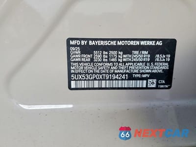 Zdjęcie 13 z 13 samochodu: 2026 BMW X3 30 XDRIVE VIN:5UX53GP0XT9194241 - miniatura