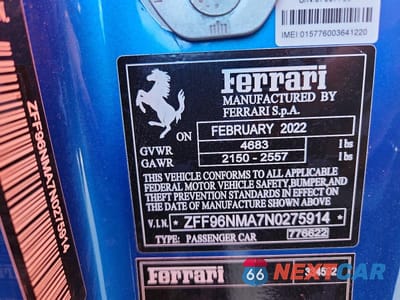 Zdjęcie 12 z 12 samochodu: 2022 FERRARI SF 90 SPIDER VIN:ZFF96NMA7N0275914 - miniatura