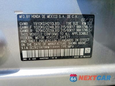 Zdjęcie 13 z 13 samochodu: 2024 HONDA HR-V EXL VIN:3CZRZ1H79RM714444 - miniatura