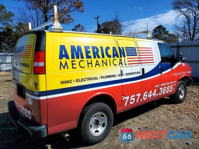 Trzecie zdjęcie samochodu z tyłu: 2020 CHEVROLET EXPRESS 2500 CARGO UTILITY / SERVICE VAN VIN:1GCWGAFG4L1242157 - miniatura