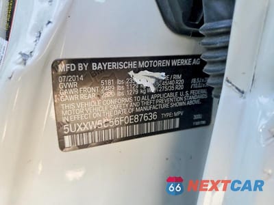 Zdjęcie 12 z 12 samochodu: 2015 BMW X4 XDRIVE35I VIN:5UXXW5C56F0E87636 - miniatura