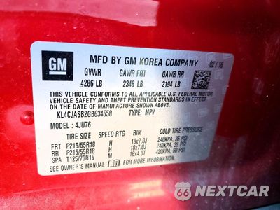 Zdjęcie 13 z 13 samochodu: 2016 BUICK ENCORE VIN:KL4CJASB2GB634658 - miniatura