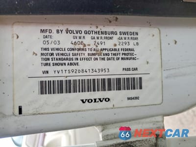 Zdjęcie 12 z 12 samochodu: 2004 VOLVO S80 VIN:YV1TS92D841343953 - miniatura