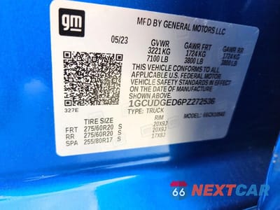 Zdjęcie 13 z 13 samochodu: 2023 CHEVROLET SILVERADO VIN:1GCUDGED6PZ272536 - miniatura