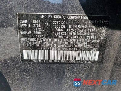 Zdjęcie 12 z 12 samochodu: 2023 SUBARU OUTBACK WILDERNESS VIN:4S4BTGUD5P3215819 - miniatura