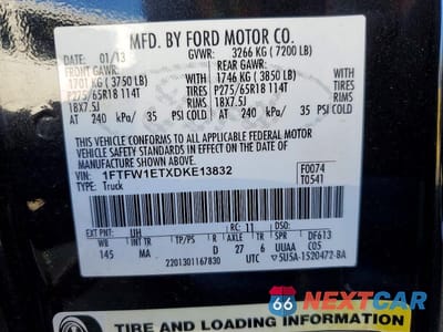 Zdjęcie 12 z 12 samochodu: 2013 FORD F150 SUPERCREW VIN:1FTFW1ETXDKE13832 - miniatura