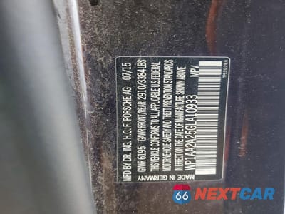 Zdjęcie 12 z 12 samochodu: 2016 PORSCHE CAYENNE VIN:WP1AA2A25GLA10933 - miniatura