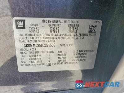 Zdjęcie 13 z 13 samochodu: 2017 GMC ACADIA VIN:1GKKNMLS5HZ225556 - miniatura
