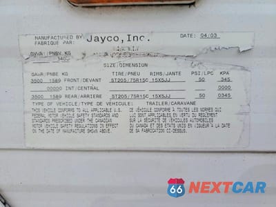 Zdjęcie 10 z 10 samochodu: 2003 JAYCO CAMPER VIN:1UJBJ02N531EF0691 - miniatura