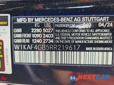 Zdjęcie 13 z 13 samochodu: 2024 MERCEDES-BENZ C 300 VIN:W1KAF4GB5RR219617 - miniatura