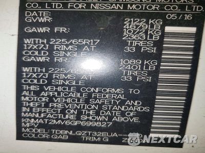 Zdjęcie 14 z 14 samochodu: 2016 NISSAN ROGUE SV VIN:KNMAT2MV6GP699827 - miniatura