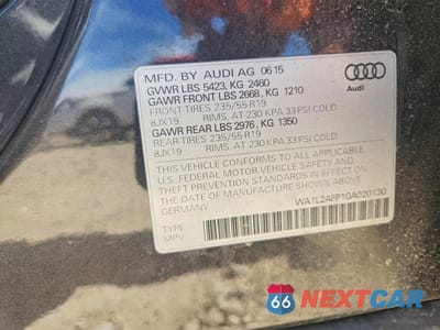 Zdjęcie 14 z 14 samochodu: 2016 AUDI Q5 PREMIUM PLUS VIN:WA1L2AFP1GA020130 - miniatura
