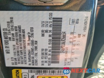 Zdjęcie 13 z 13 samochodu: 2020 FORD FUSION SE VIN:3FA6P0LU6LR266654 - miniatura