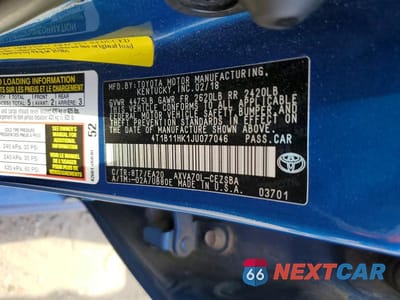 Zdjęcie 13 z 13 samochodu: 2018 TOYOTA CAMRY SE VIN:4T1B11HK1JU077046 - miniatura
