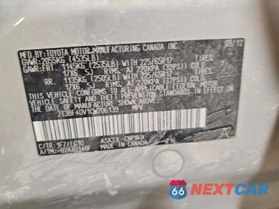 Zdjęcie 13 z 13 samochodu: 2012 TOYOTA RAV4 BASE VIN:2T3BF4DV1CW206139 - miniatura