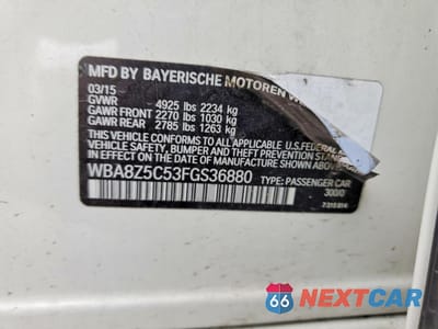 Zdjęcie 12 z 12 samochodu: 2015 BMW 3ER XIGT SULEV VIN:WBA8Z5C53FGS36880 - miniatura