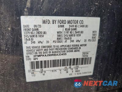Zdjęcie 13 z 13 samochodu: 2024 FORD EDGE SEL VIN:2FMPK4J90RBA33455 - miniatura