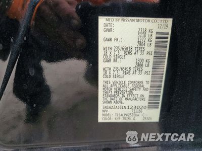 Zdjęcie 13 z 14 samochodu: 2020 NISSAN MURANO S VIN:5N1AZ2AJ5LN123020 - miniatura