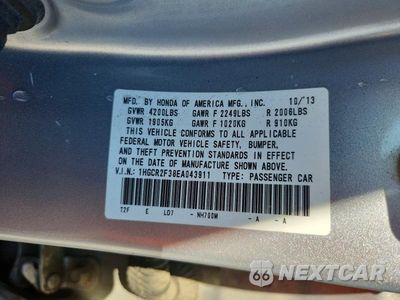 Zdjęcie 12 z 12 samochodu: 2014 HONDA ACCORD LX VIN:1HGCR2F38EA043911 - miniatura