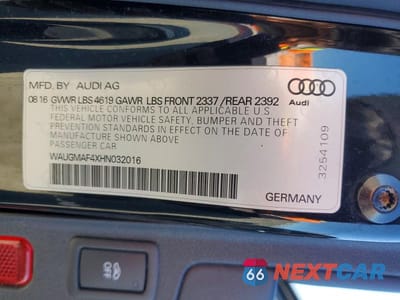 Zdjęcie 12 z 12 samochodu: 2017 AUDI A4 ULTRA PREMIUM VIN:WAUGMAF4XHN032016 - miniatura