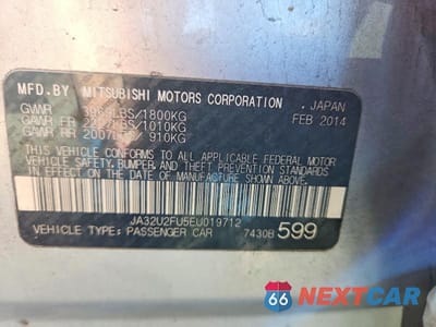 Zdjęcie 12 z 12 samochodu: 2014 MITSUBISHI LANCER ES VIN:JA32U2FU5EU019712 - miniatura