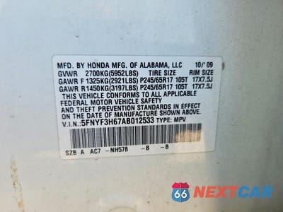 Zdjęcie 13 z 13 samochodu: 2010 HONDA PILOT EXL VIN:5FNYF3H67AB012533 - miniatura