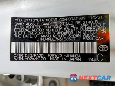 Zdjęcie 13 z 13 samochodu: 2022 TOYOTA COROLLA HATCHBACK SE NIGHTSHADE EDITION VIN:JTND4MBE7N3156527 - miniatura