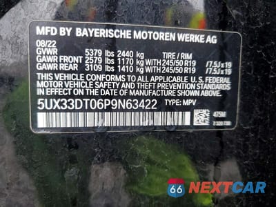 Zdjęcie 13 z 13 samochodu: 2023 BMW X4 XDRIVE30I VIN:5UX33DT06P9N63422 - miniatura