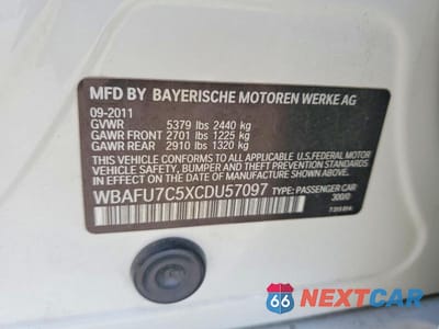 Zdjęcie 12 z 12 samochodu: 2012 BMW 535 XI VIN:WBAFU7C5XCDU57097 - miniatura