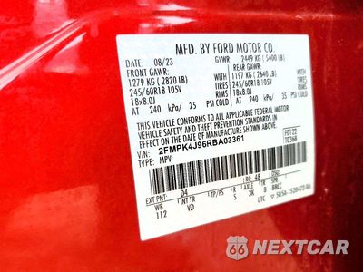 Zdjęcie 13 z 13 samochodu: 2024 FORD EDGE SEL VIN:2FMPK4J96RBA03361 - miniatura