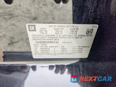 Zdjęcie 13 z 13 samochodu: 2015 CHEVROLET TAHOE C1500 LT VIN:1GNSCBKC0FR567100 - miniatura