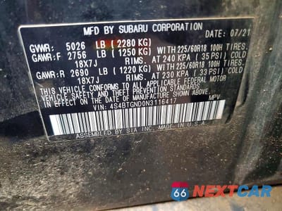 Zdjęcie 13 z 13 samochodu: 2022 SUBARU OUTBACK LIMITED XT VIN:4S4BTGND0N3116417 - miniatura