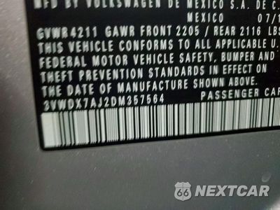 Zdjęcie 14 z 14 samochodu: 2013 VOLKSWAGEN JETTA SE VIN:3VWDX7AJ2DM357564 - miniatura