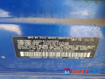 Zdjęcie 12 z 12 samochodu: 2016 SUBARU WRX PREMIUM VIN:JF1VA1E63G9818260 - miniatura