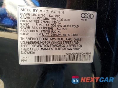 Zdjęcie 12 z 12 samochodu: 2015 AUDI Q7 PREMIUM PLUS VIN:WA1LGAFE7FD013356 - miniatura