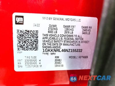 Zdjęcie 13 z 13 samochodu: 2022 GMC ACADIA SLE VIN:1GKKNRL46NZ155222 - miniatura