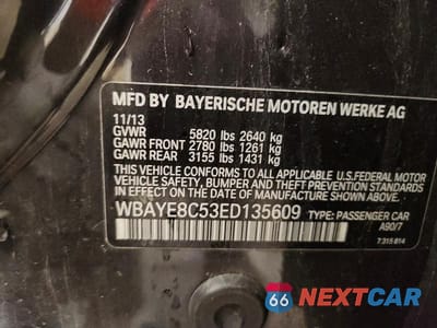 Zdjęcie 12 z 12 samochodu: 2014 BMW 750 LI VIN:WBAYE8C53ED135609 - miniatura