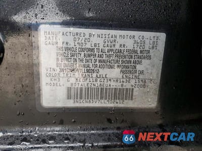 Zdjęcie 12 z 12 samochodu: 2020 NISSAN VERSA S VIN:3N1CN8DV7LL902612 - miniatura