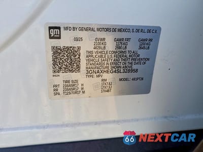 Zdjęcie 13 z 13 samochodu: 2025 CHEVROLET EQUINOX LT VIN:3GNAXHEG4SL328958 - miniatura