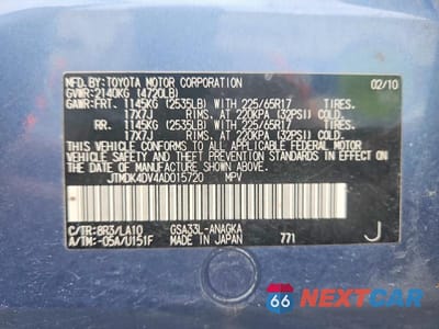 Zdjęcie 12 z 12 samochodu: 2010 TOYOTA RAV4 LIMITED VIN:JTMDK4DV4AD015720 - miniatura