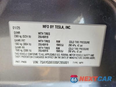 Zdjęcie 12 z 12 samochodu: 2025 TESLA MODEL Y VIN:7SAYGDEE8SF285001 - miniatura