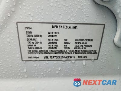 Zdjęcie 13 z 13 samochodu: 2024 TESLA MODEL Y VIN:7SAYGDEE5RA329415 - miniatura